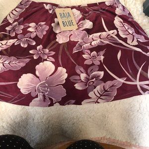 BaJa Blue Small Burgundy Swim Skirt
